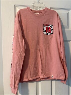 Simply Southern Pink Long-Sleeve Tee with Cowprint Pocket